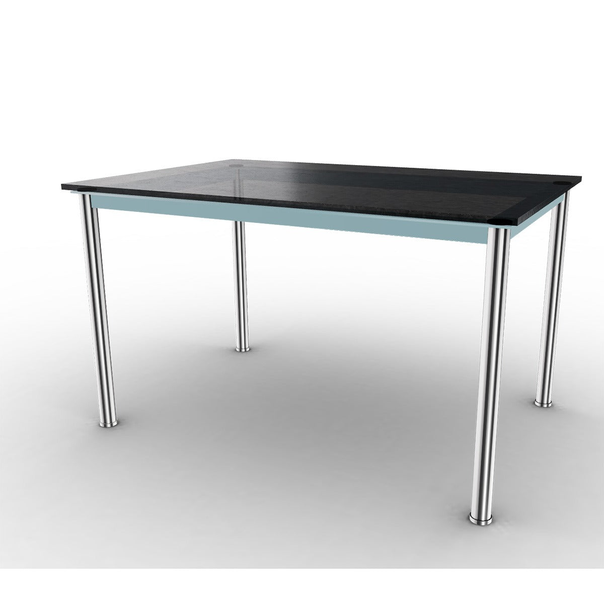 10 Table En Tube Rectangular | Black Fluted Glass Top
