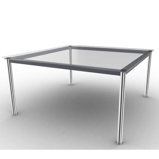 10 Table En Tube Grand Modèle | Clear Glass Top