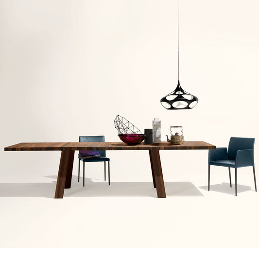Tadeo Large Extending Table | Oiled Nutwood with Sapwood Inserts