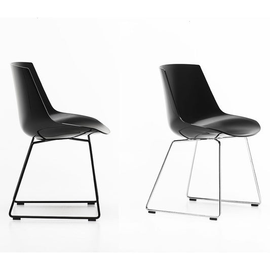 Flow Chair Sled Base | Black Polycarbonate Seat Shell