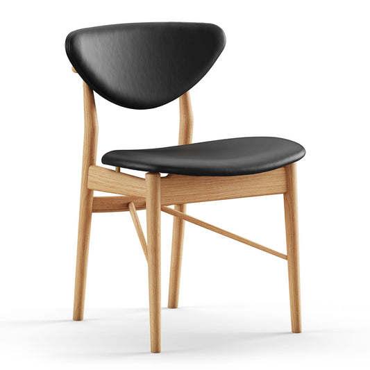 108 Dining Chair | Black Elegance Leather Upholstery