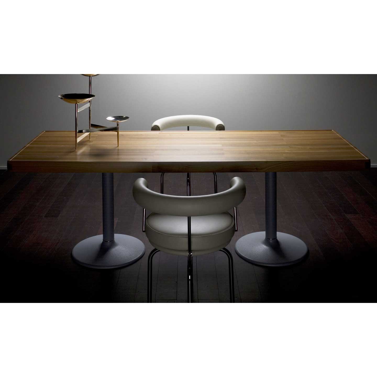 11 Table Pieds Corolle | Matt Lacquered Natural Walnut Top