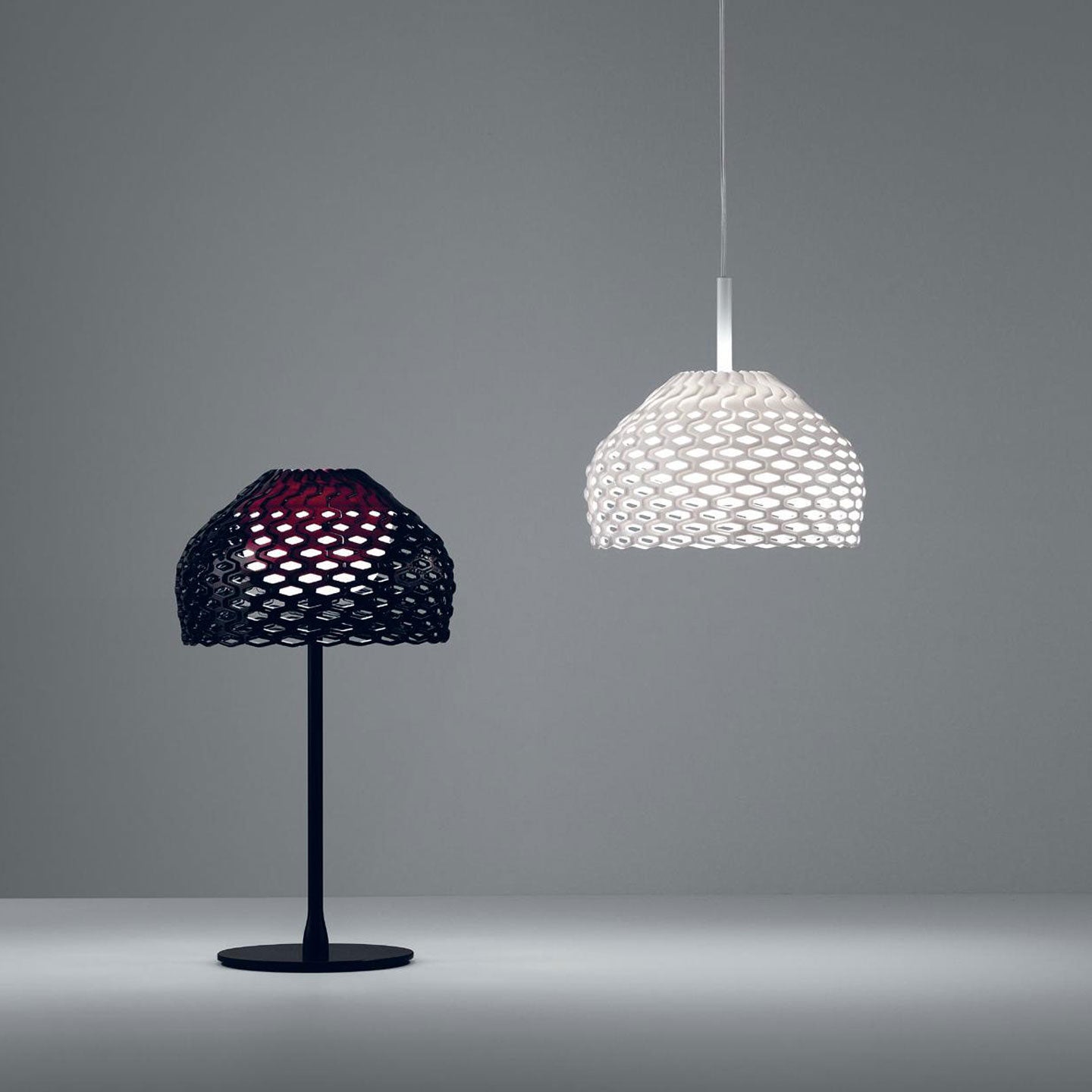 Tatou Table Lamp | Ochre Grey Polycarbonate and Steel