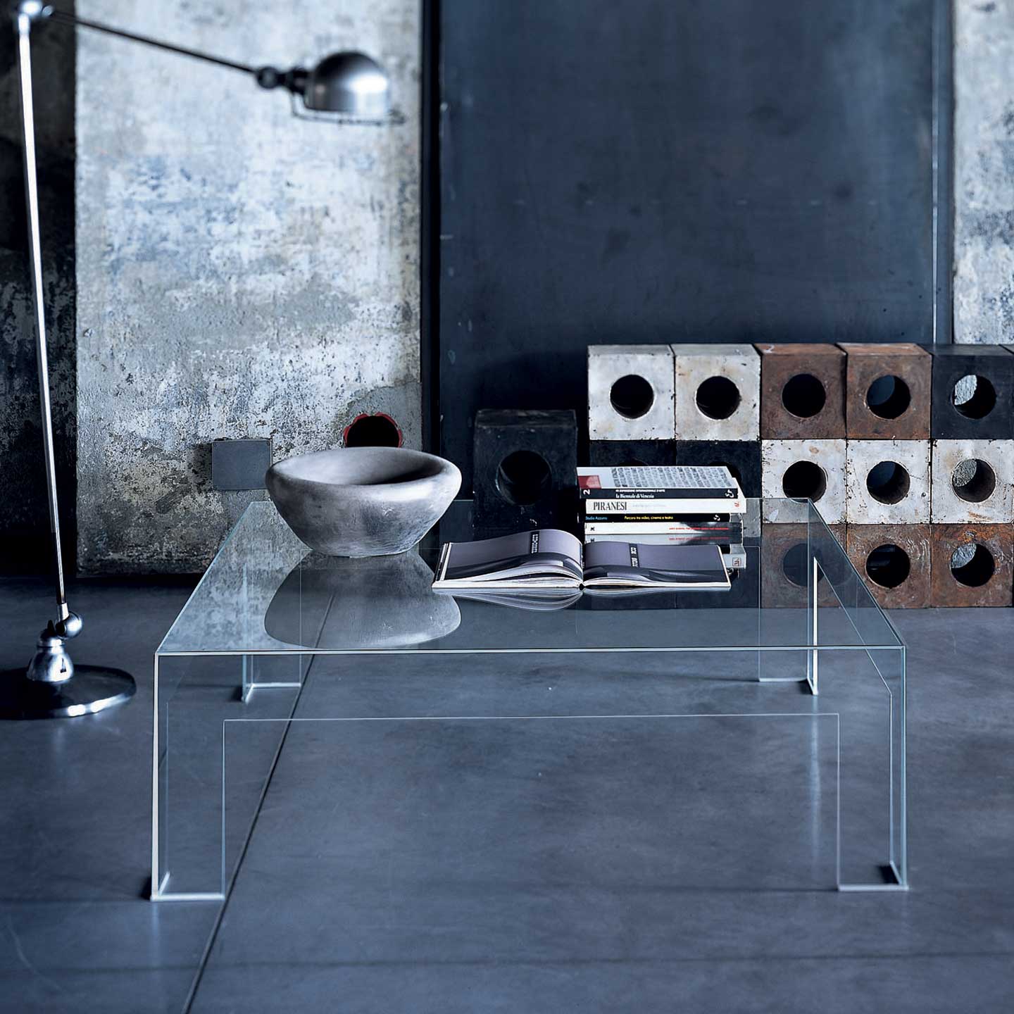 Atlantis Square Low Table | Extralight Transparent Glass