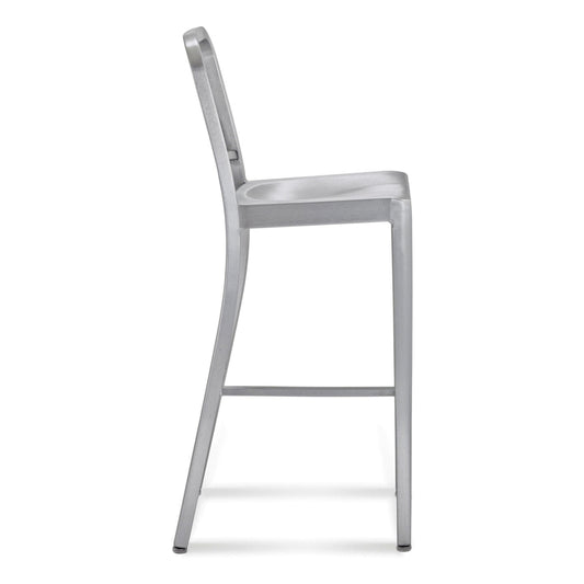 Navy Barstool 1006-30 | Hand-brushed Aluminium NO Arms