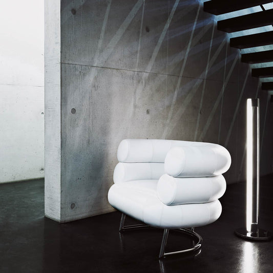 Eileen Gray Bibendum Chair | White Elmosoft Leather 00100