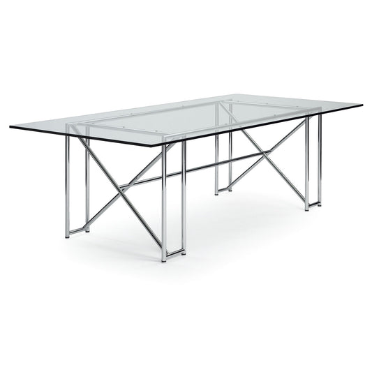 Eileen Gray Double X Table | Polished Plate Glass Top
