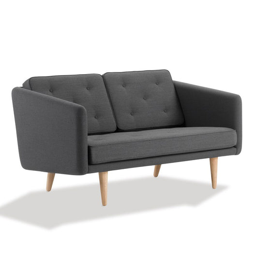 No 1 Two Seat Sofa | Remix 123 Light Grey Seat and Back Cushions