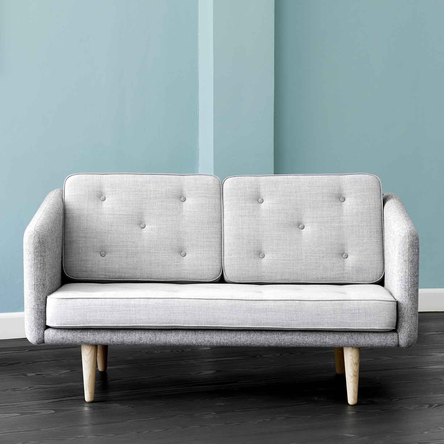 No 1 Two Seat Sofa | Remix 123 Light Grey Seat and Back Cushions
