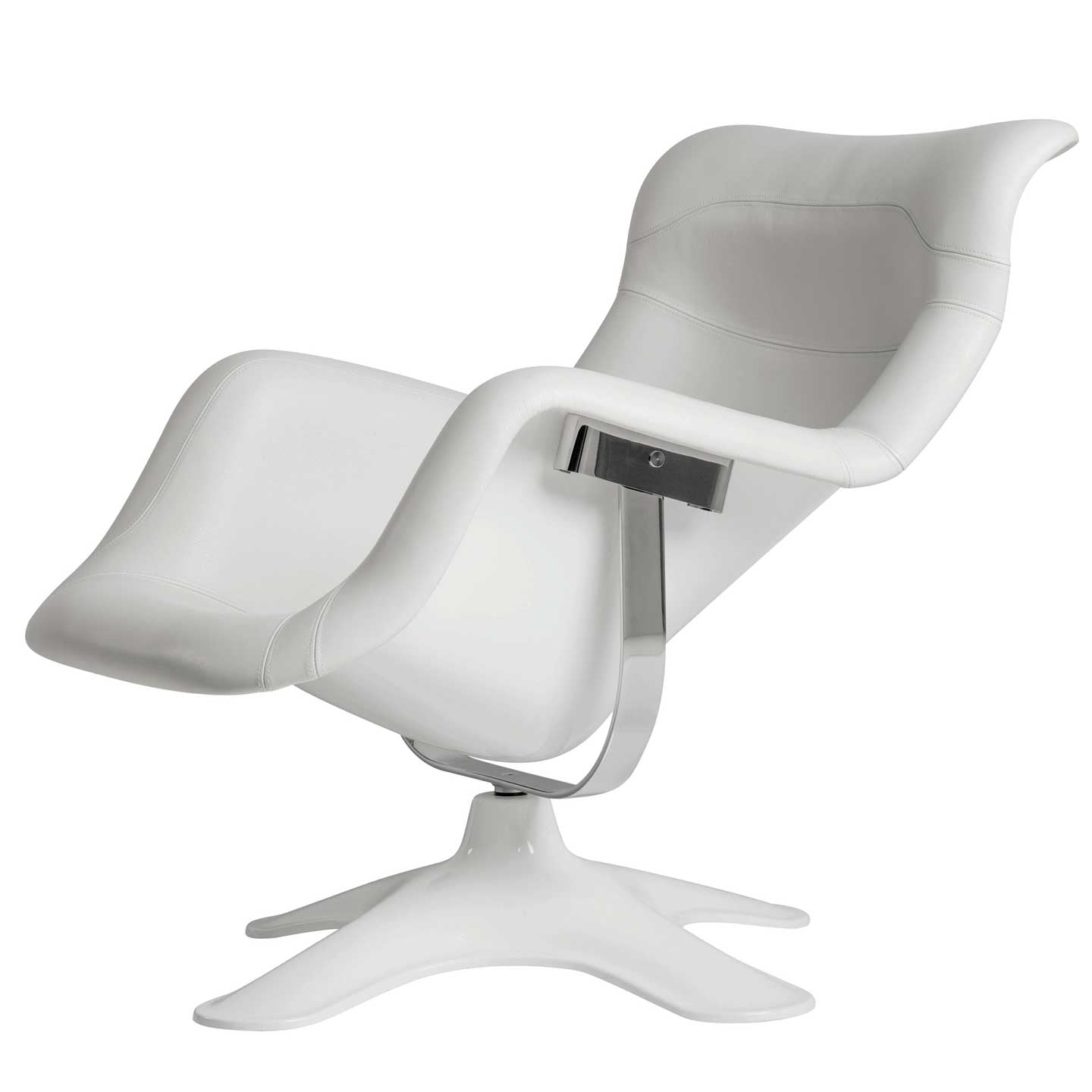 Karuselli Lounge Chair | White Prestige Leather