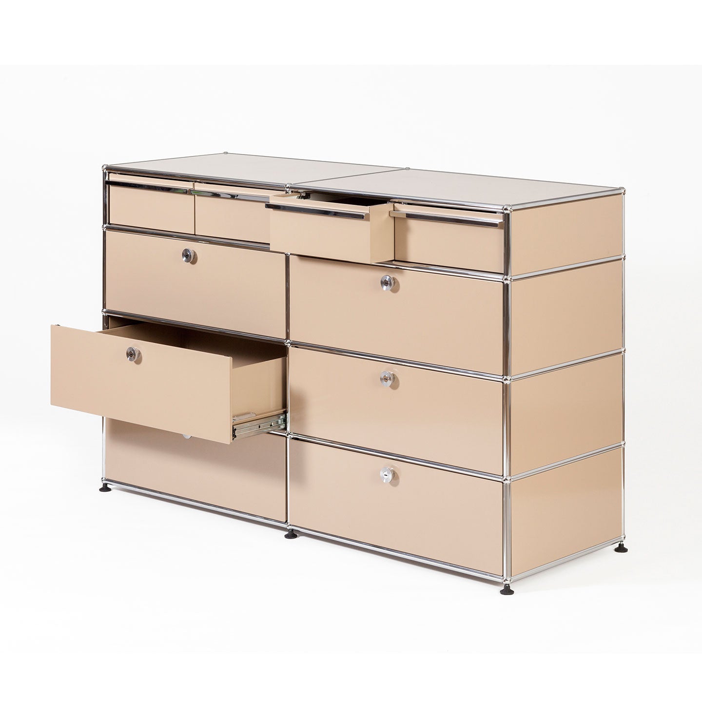 USM Bedroom Chest | Beige Lacquer Panels