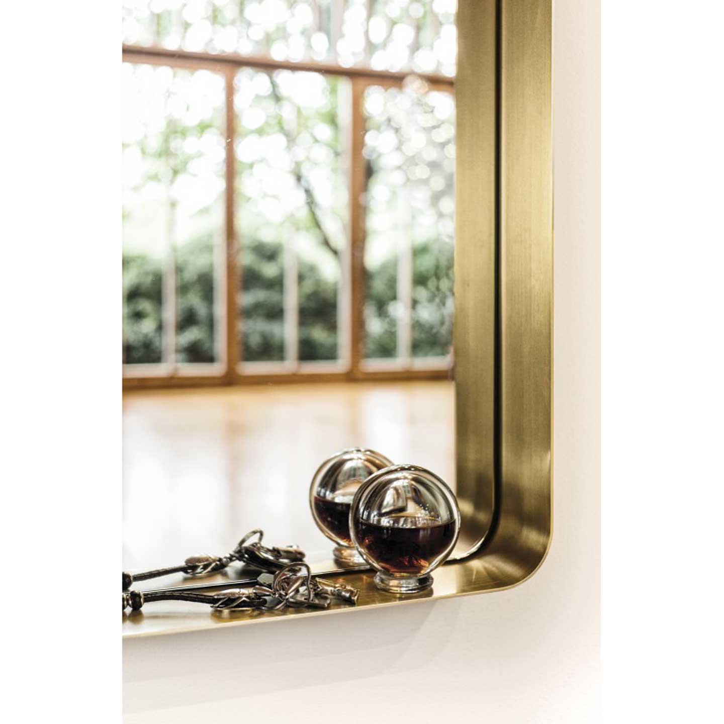 Cypris Rectangular Mirror | Natural Brass Frame