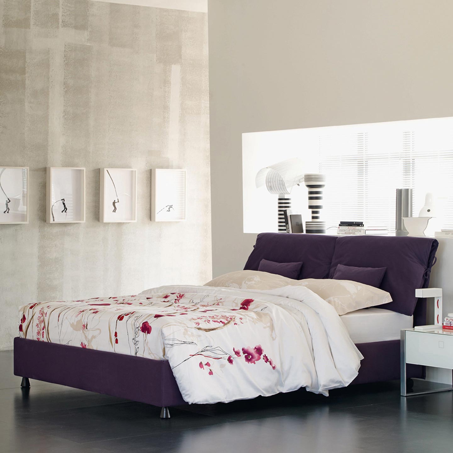 Nathalie Bed 180cm with Storage | Silver Ionio 434 Fabric
