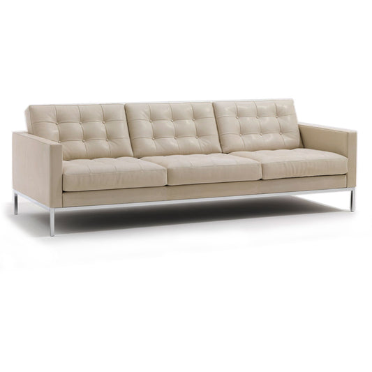 Florence Knoll Sofa 3 Seat Relax | Tufted Divina 224 Light Beige Fabric NO Buttons