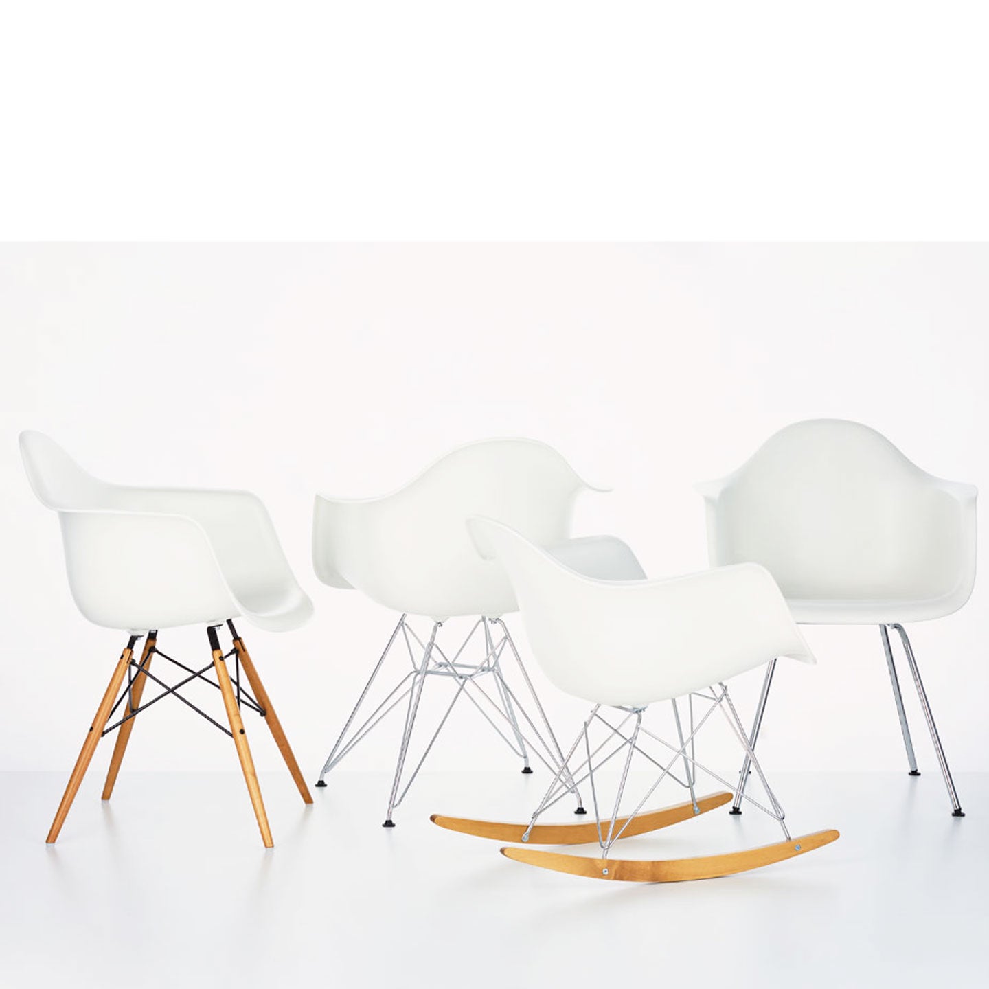 DAX Eames Plastic Armchair | Polypropylene Seat Shell in Cotton White