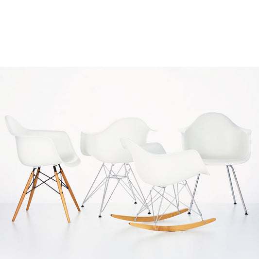 DAR Eames Plastic Armchair | Polypropylene Seat Shell in Cotton White