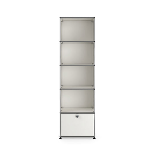 USM Shelving with One Drawer | White Lacquer Panels