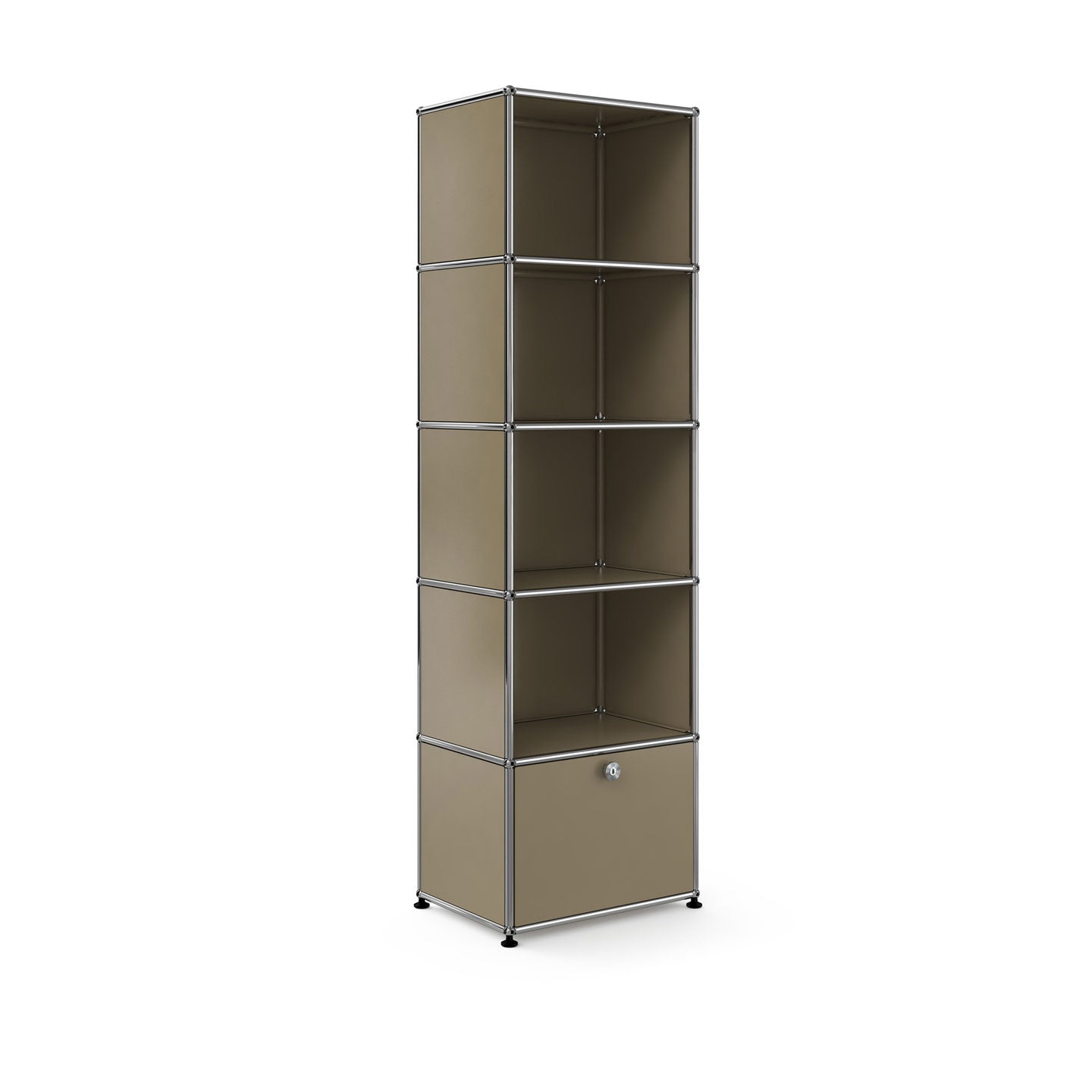 USM Shelving with One Drawer | Beige Lacquer Panels