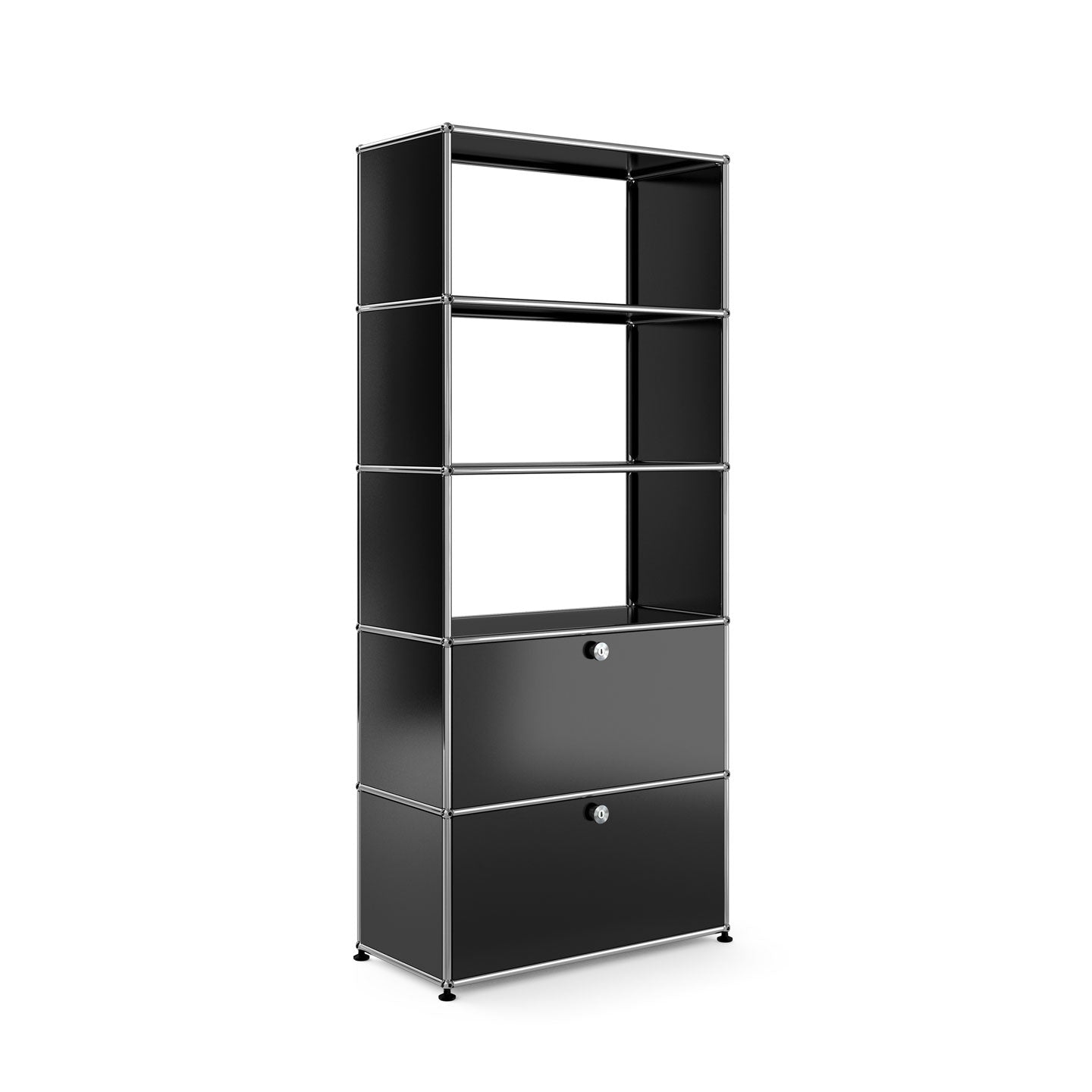 USM Shelving with Two Doors | Anthracite Lacquer Panels