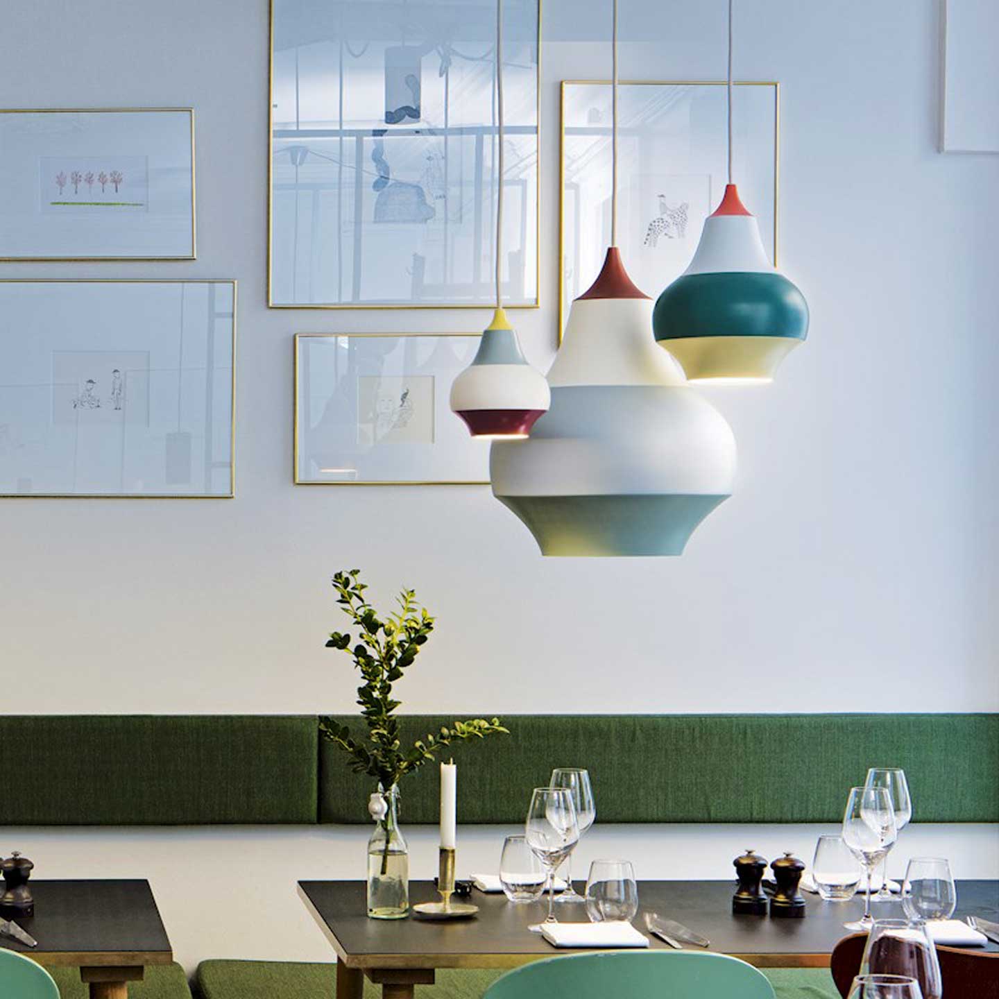 Cirque Pendant Lamp | Red Grey Green Yellow