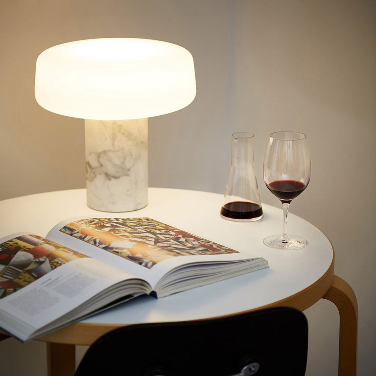 Solid Table Lamp | Carrara Grey Marble