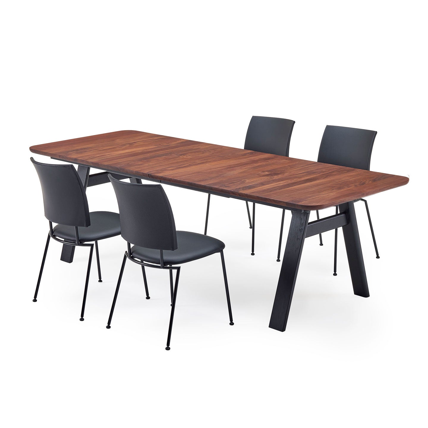 Chess Extending Table GM3400 | Walnut Top White Corian Leaf