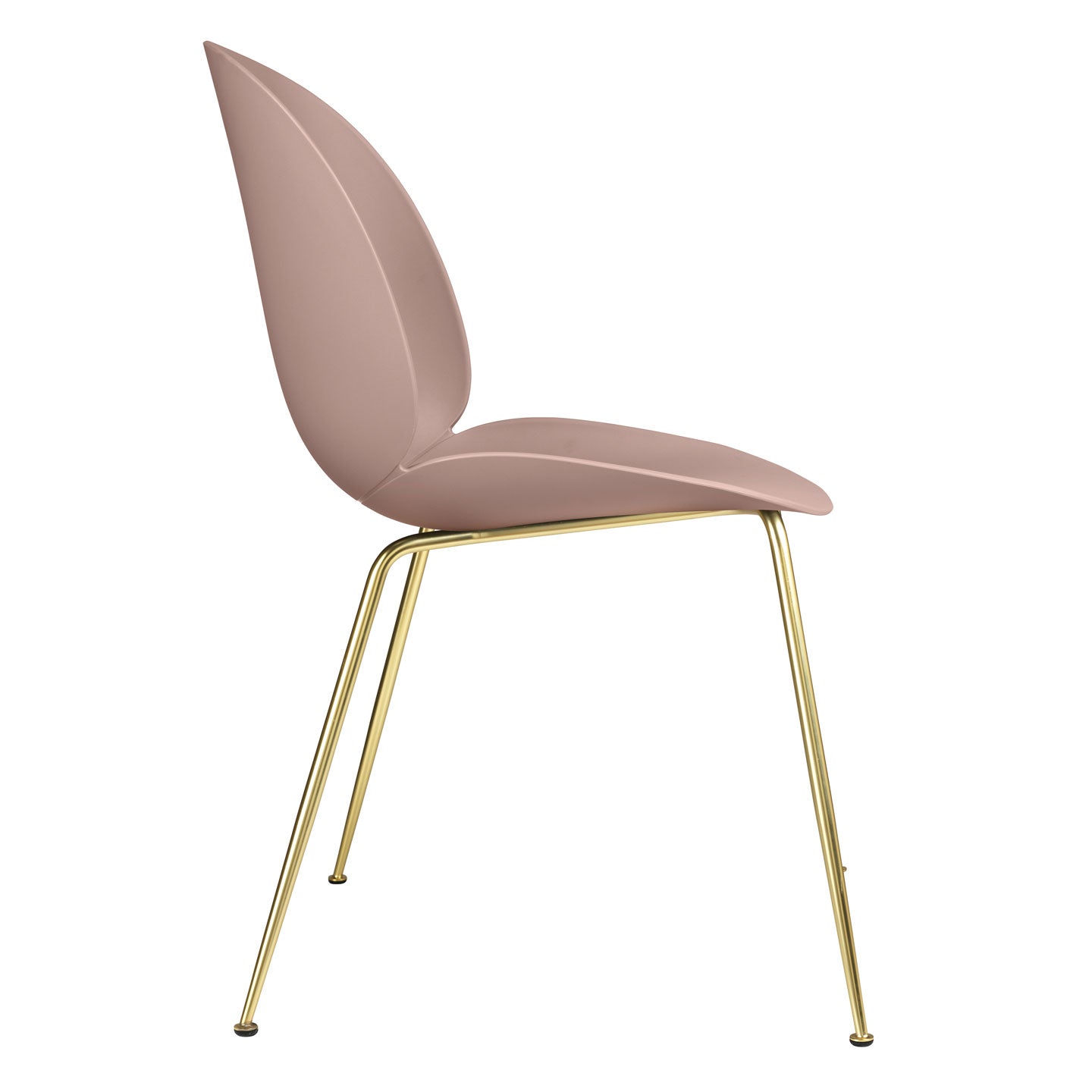 Beetle Plastic Chair Metal Base | Amber Brown Plastic Shell