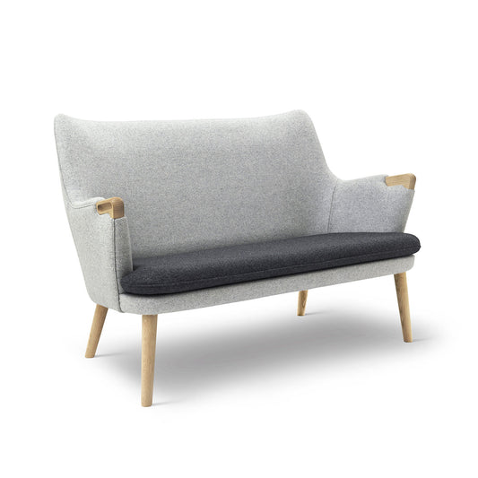 CH72 2 Seat Sofa | Charcoal 180 Seat Pale Grey 120 Shell Divina Mel