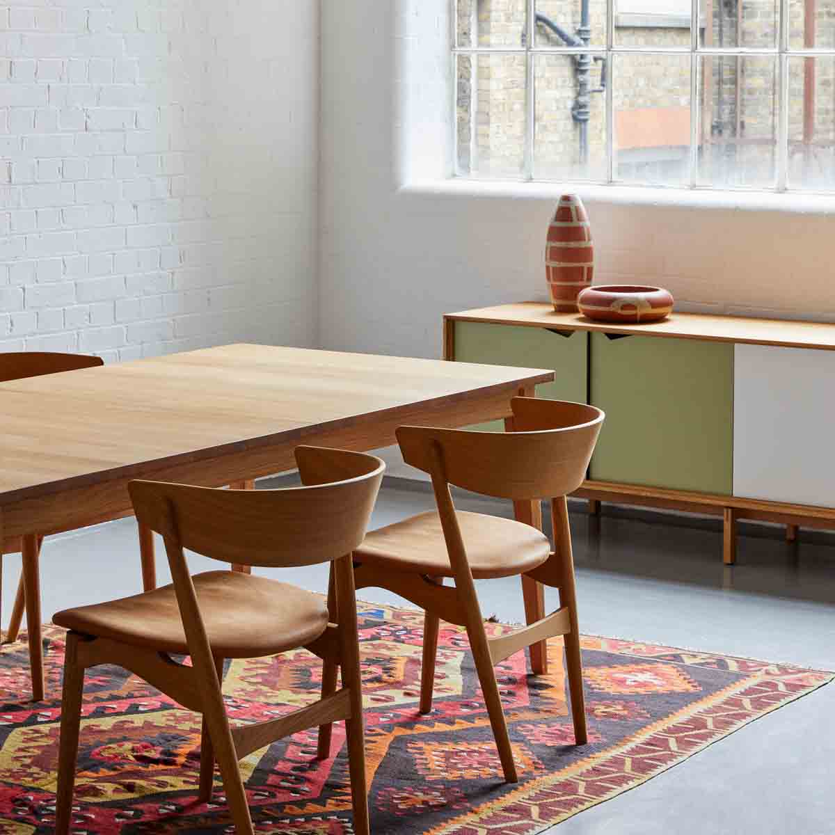 Sibast No 7 Dining Chair | Cognac Silk Leather Seat