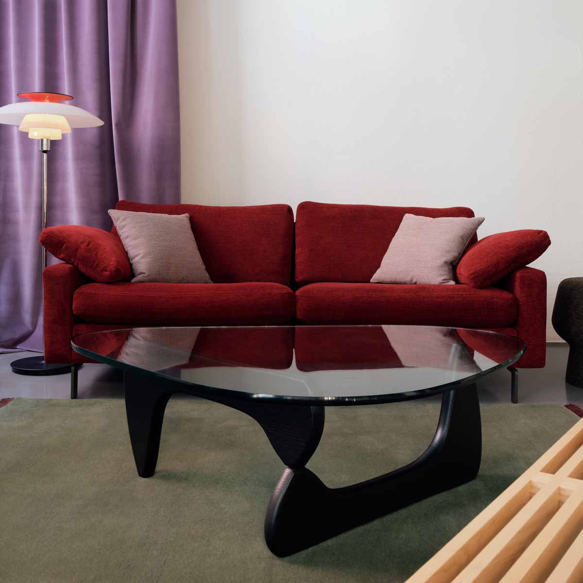 Conseta Sofa 204x85cm | Oriental Red 8166 Fabric Upholstery