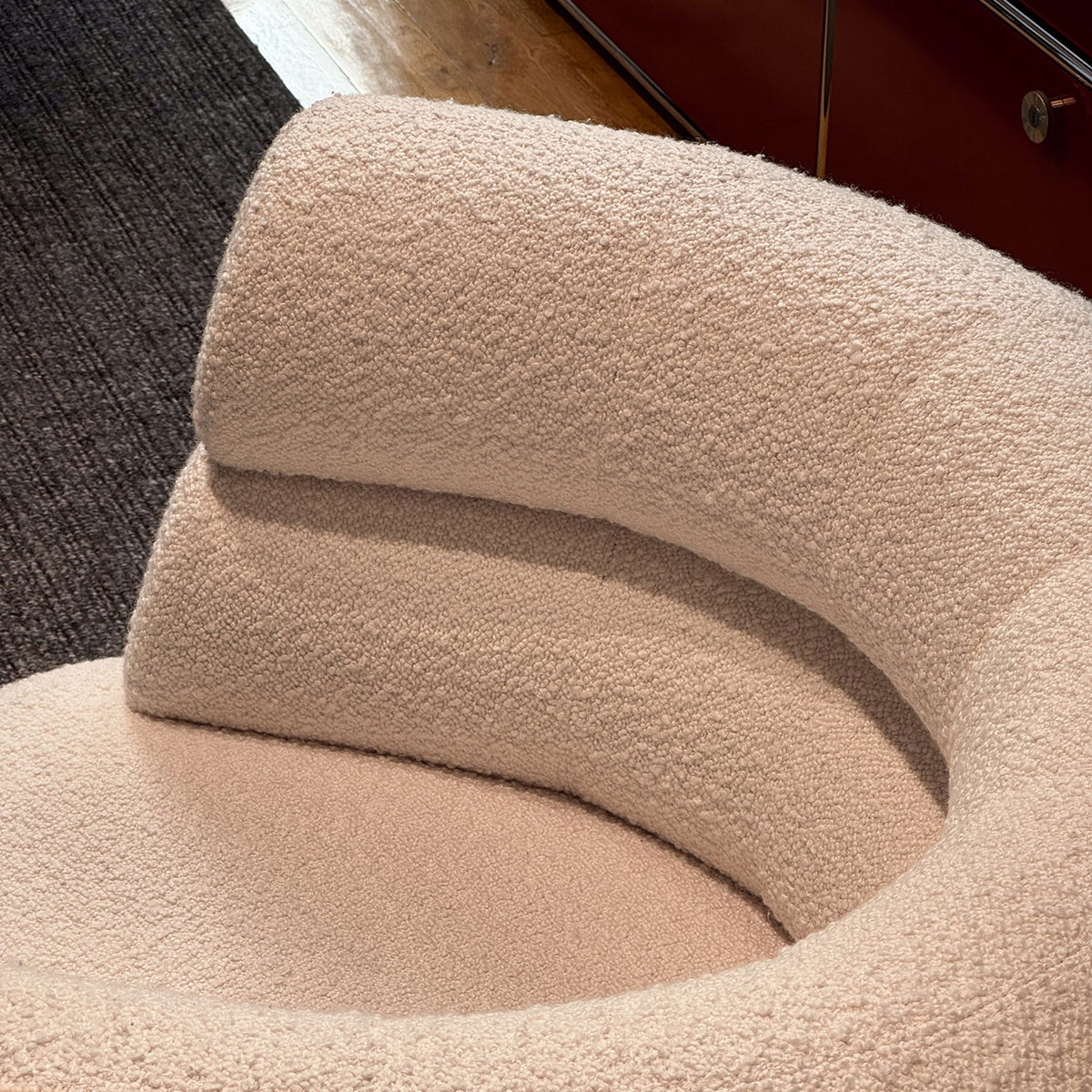 Ex Display Eileen Gray Bibendum Chair | Ivory 001 Karakorum Fabric and Chrome Frame