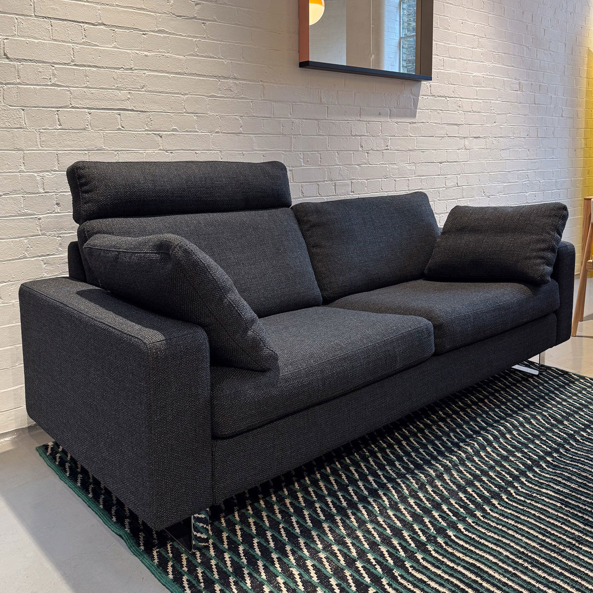 Ex Display Conseta Sofa with Headrest and Cushions | Anthracite Fabric Upholstery
