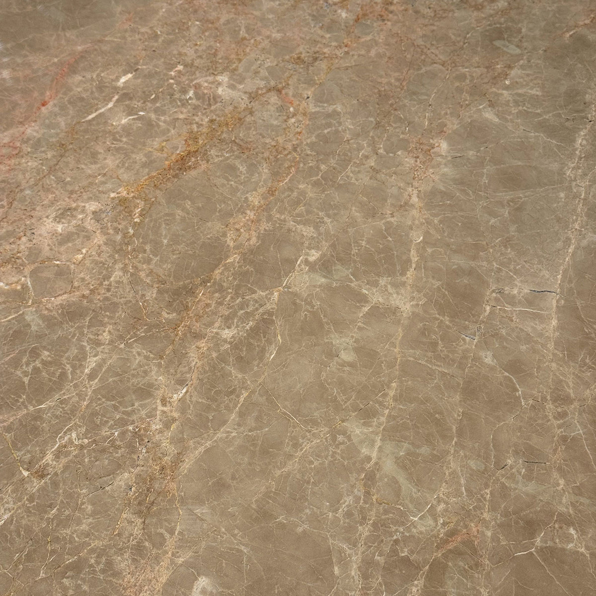 Ex Display Saarinen Oval Dining Table 244cm | Light Brown Emperador Marble Top and White Base