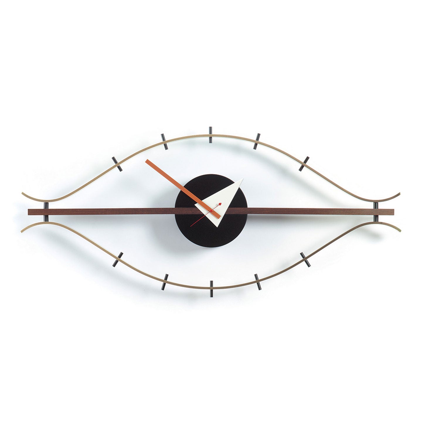 Eye Wall Clock | Walnut and Brass