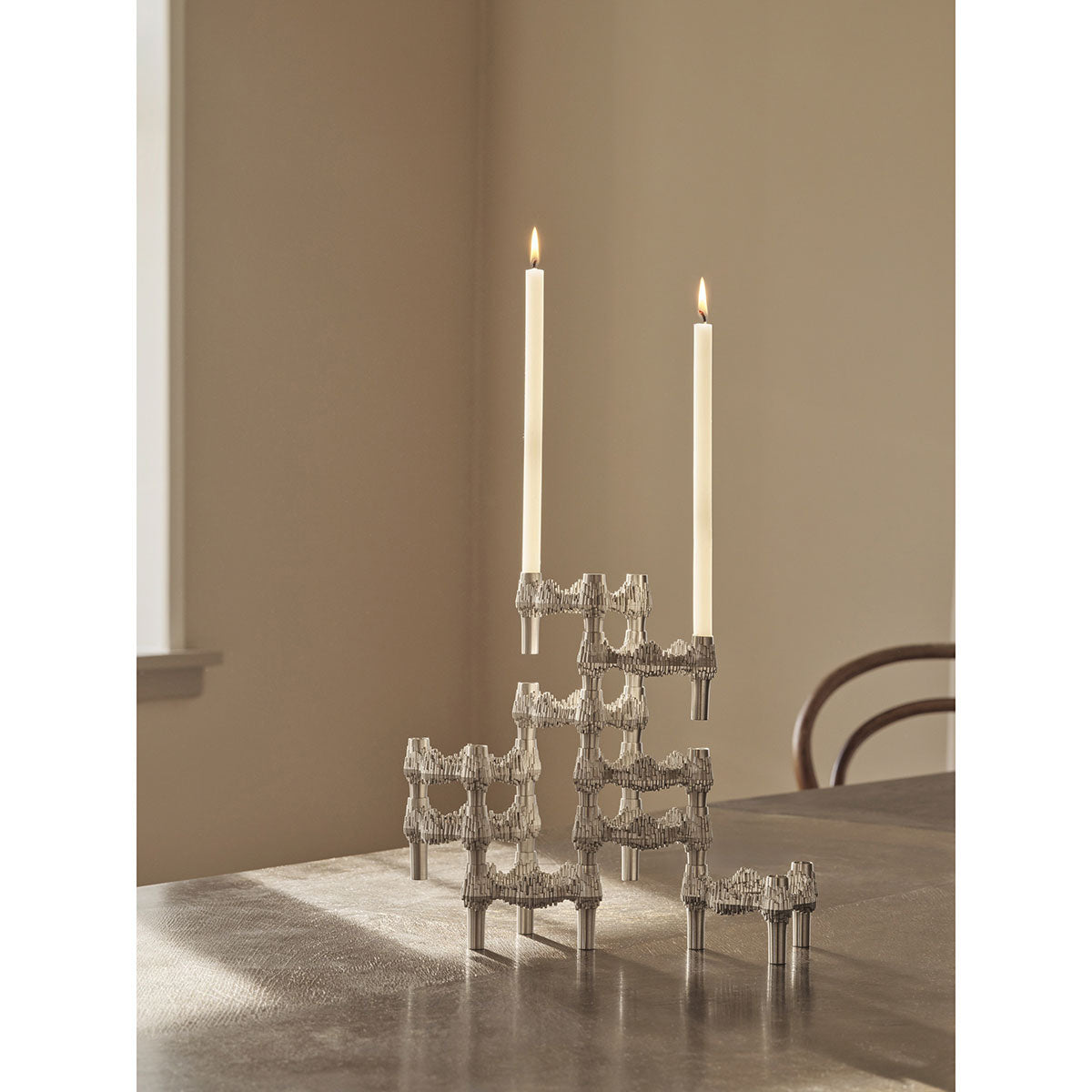 Stoff Nagel Quist Candle Holder | Brushed Chrome