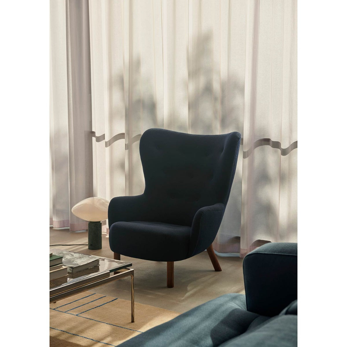 Petra VB3 Lounge Chair | Dark Blue Vidar 554 Fabric Upholstery