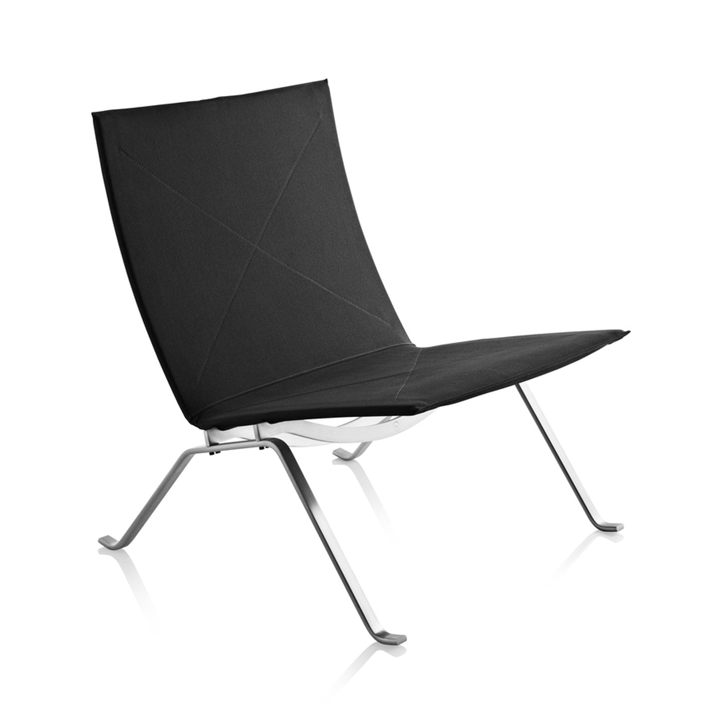 PK22 Easy Chair | Black Classic Leather Seat and Back