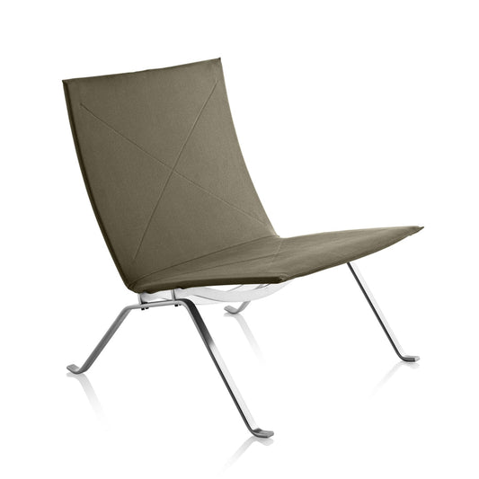 PK22 Easy Chair | Dark Brown Haze Leather Upholstery