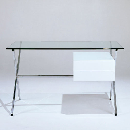 Albini Desk | White Lacquered Oak Drawers