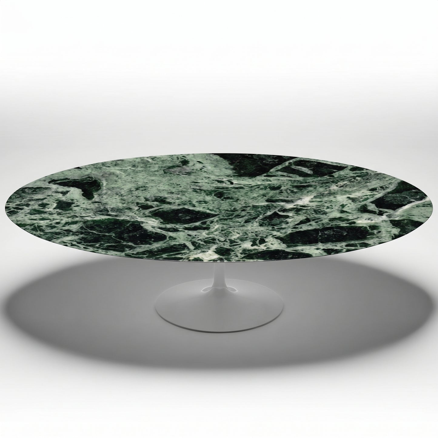 Saarinen Oval Dining Table | Green Verdi Alpi Marble Top - Generated