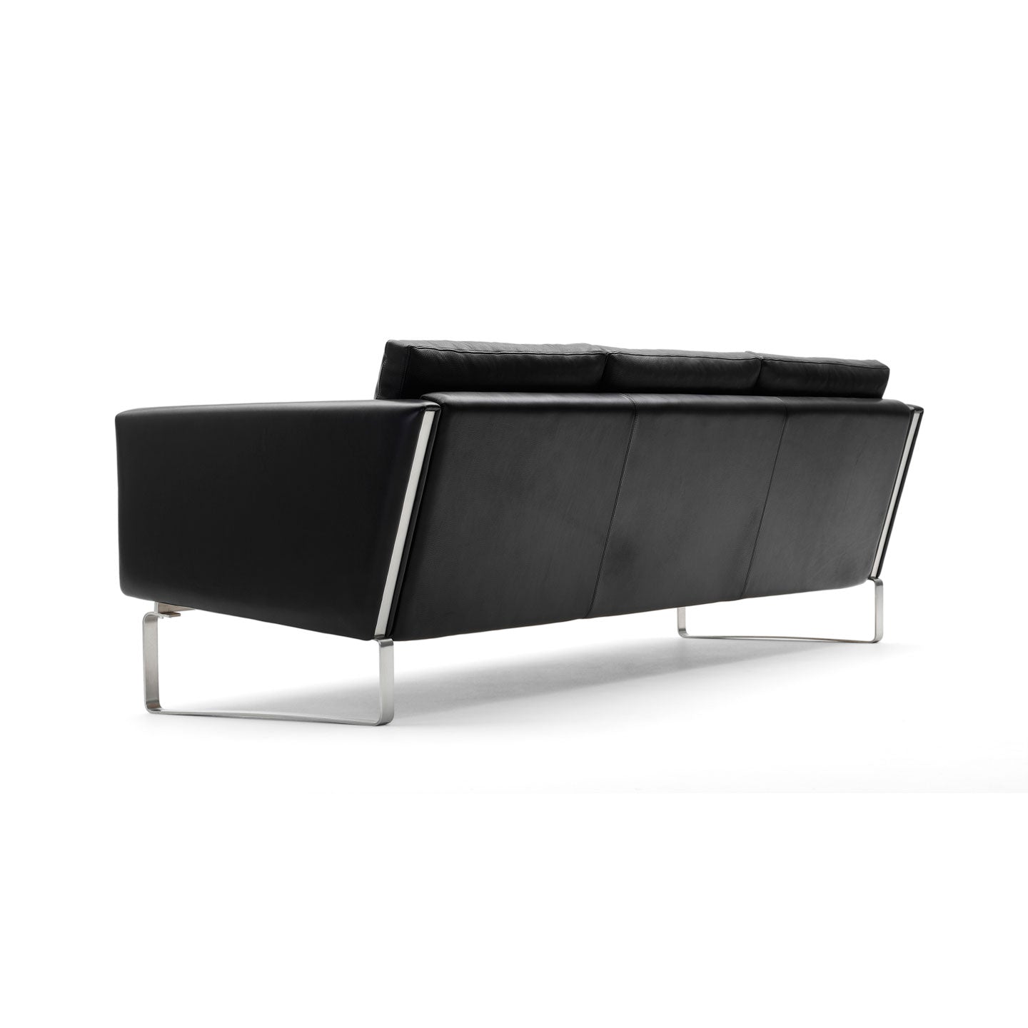 CH103 3 Seat Sofa | Leather Thor 301 Black