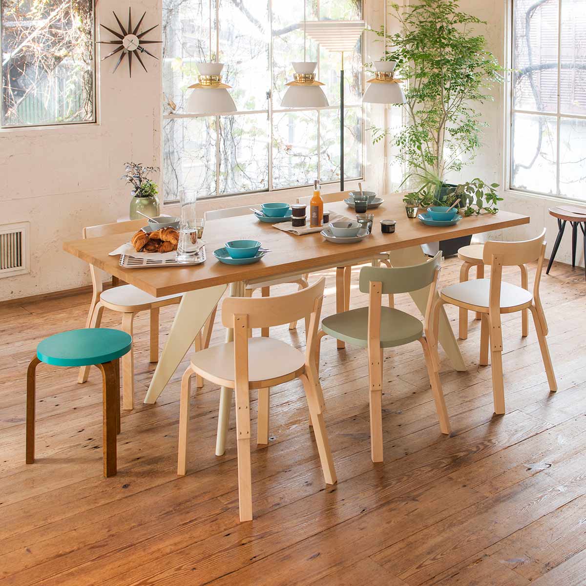 69 Chair | White Laminate Seat Birch Back