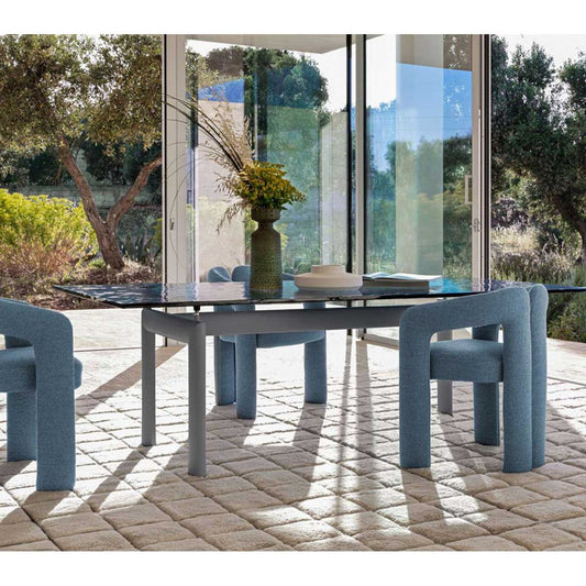 6 Table Tube d'Avion | Clear Glass Top