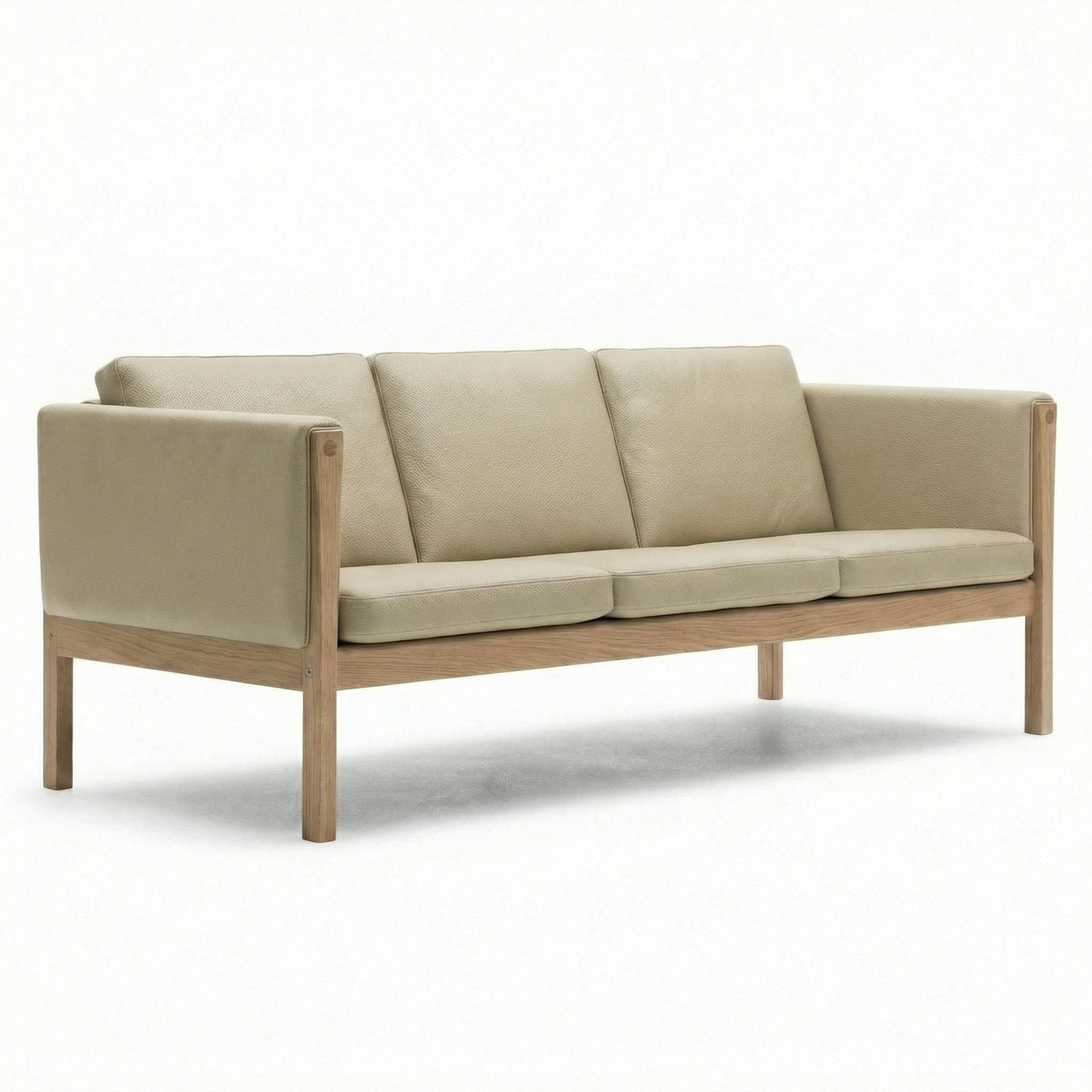 CH163 3 Seat Sofa | Leather Thor 300 Cream - Generated