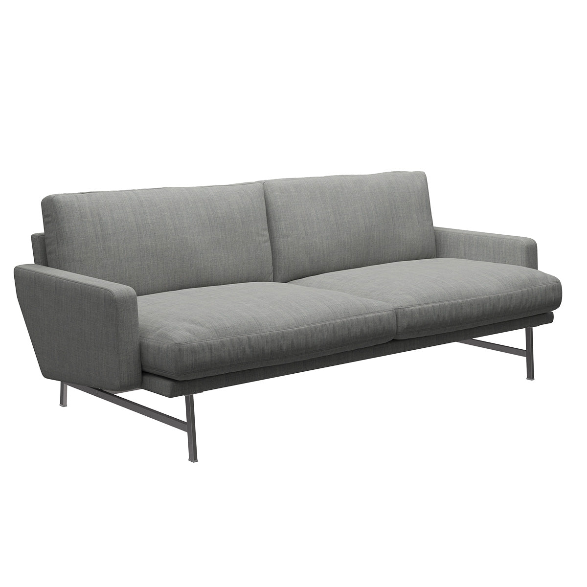 Lissoni 2 Seat Sofa PL112 | Light Grey 123 Remix Upholstery