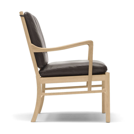 OW149 Colonial Chair | Thor 306 Dark Brown Leather Seat and Back
