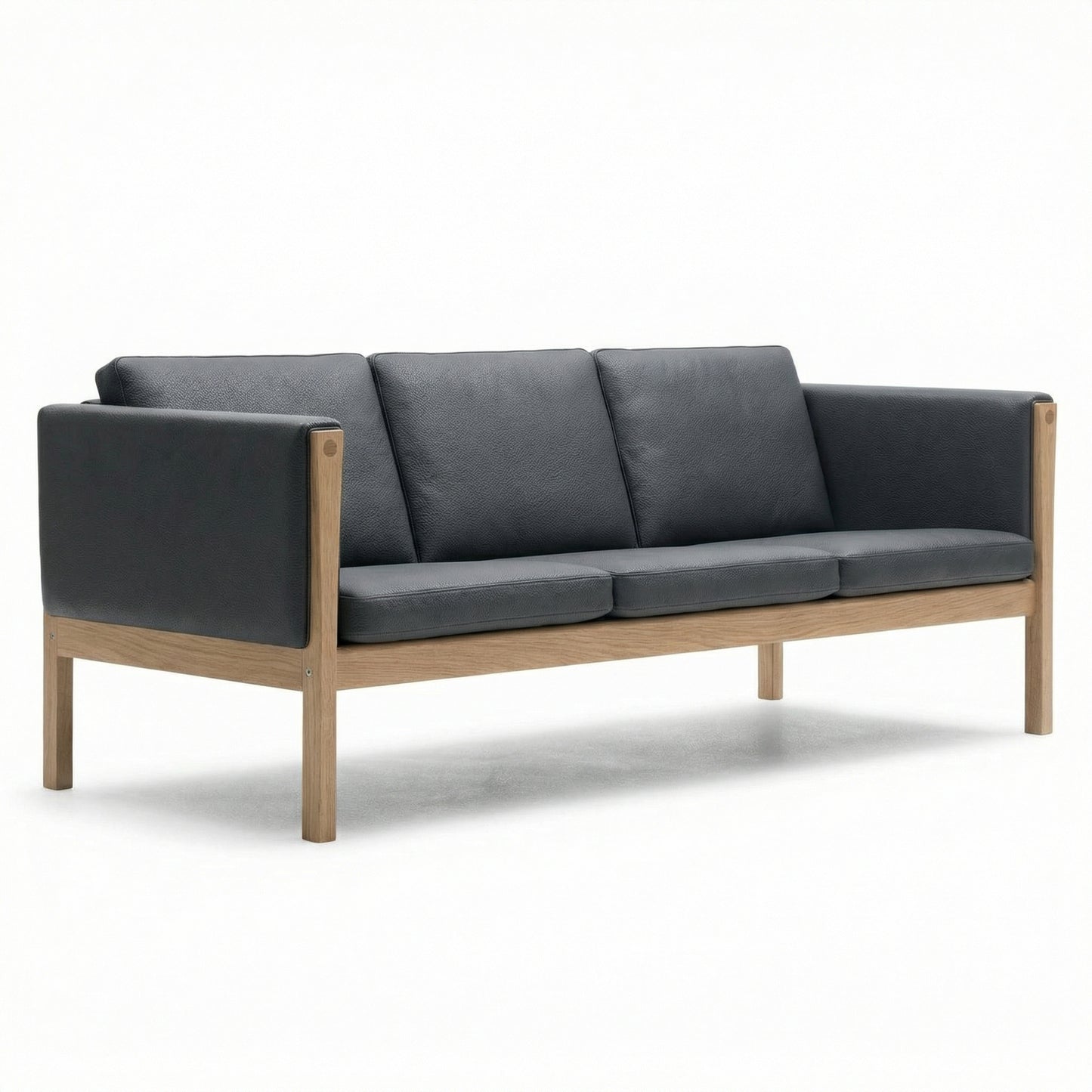 CH163 3 Seat Sofa | Leather Loke 7150 Black - Generated