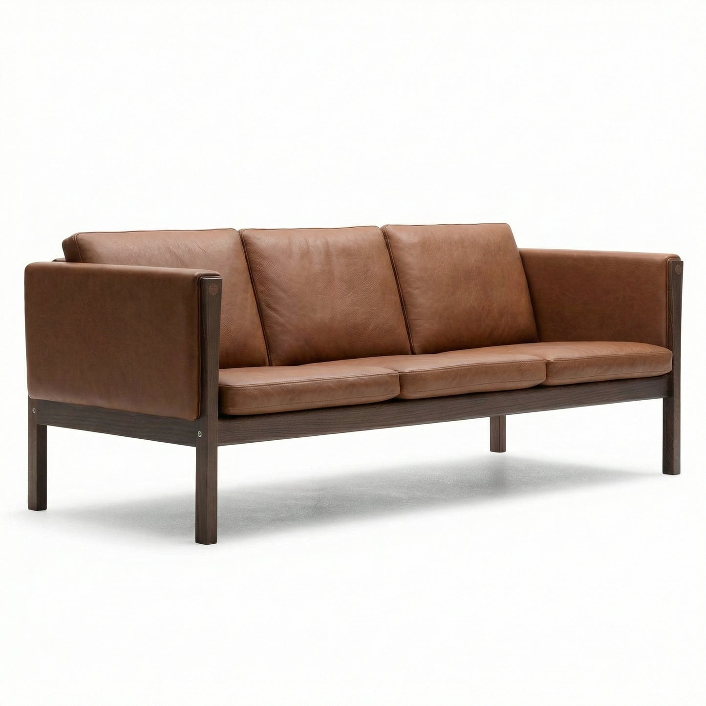 CH163 3 Seat Sofa | Leather Sif 95 Tan - Generated