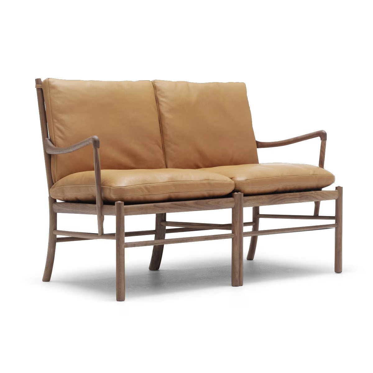 OW149-2 Colonial Sofa | Sif 95 Tan Leather Seat and Back