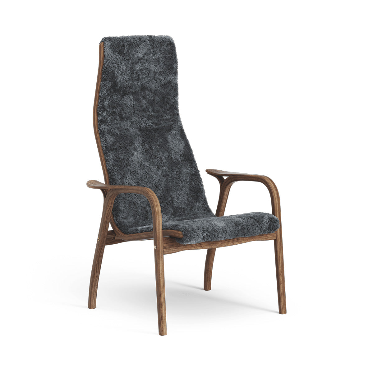 Lamino High Back Chair | Sheepskin Charcoal